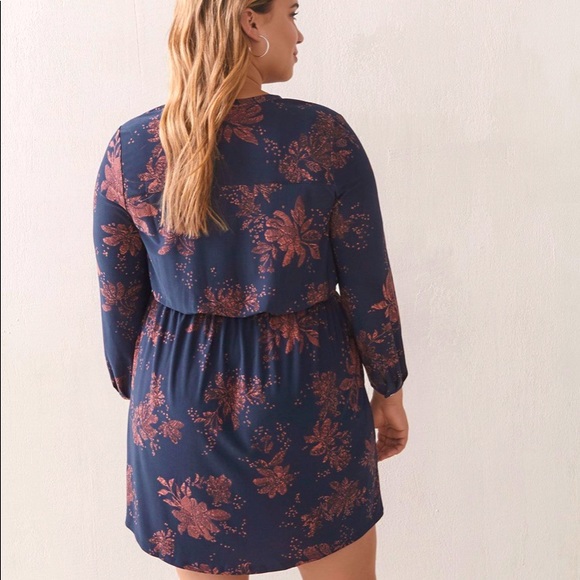 Long-Sleeve Floral Shirt Dress - Addition Elle - Picture 2 of 8